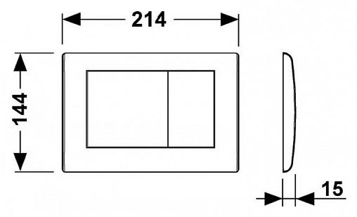 Панель смыва с двумя клавишами TECE planus хром глянцевый 9240321