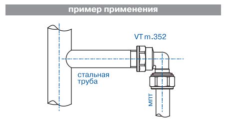 Угольник компрессионный (цанга) переходной с вн.р.16х3/4" VTm.352.N.001605