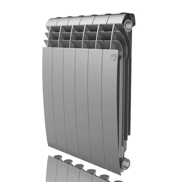 Радиатор биметаллический Royal Thermo BiLiner 500 Silver Satin - 8 секц (Серебристый)