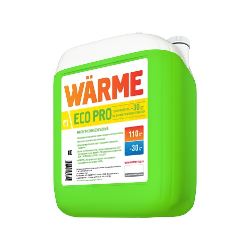 Теплоноситель WARME Eco Pro 30 пропиленгликоль (20 кг) зеленый