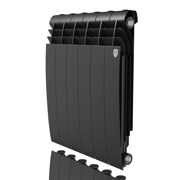 Радиатор биметаллический Royal Thermo BiLiner 500 Noir Sable - 8 секц (Черный графитовый)