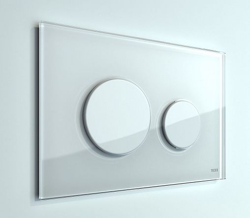 Панель смыва с двумя клавишами TECE loop стекло/белый, кнопка/белый 9240650