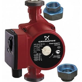 Насос циркуляционный Grundfos UPS 25-40 180mm 1x230V 50Hz 96281375