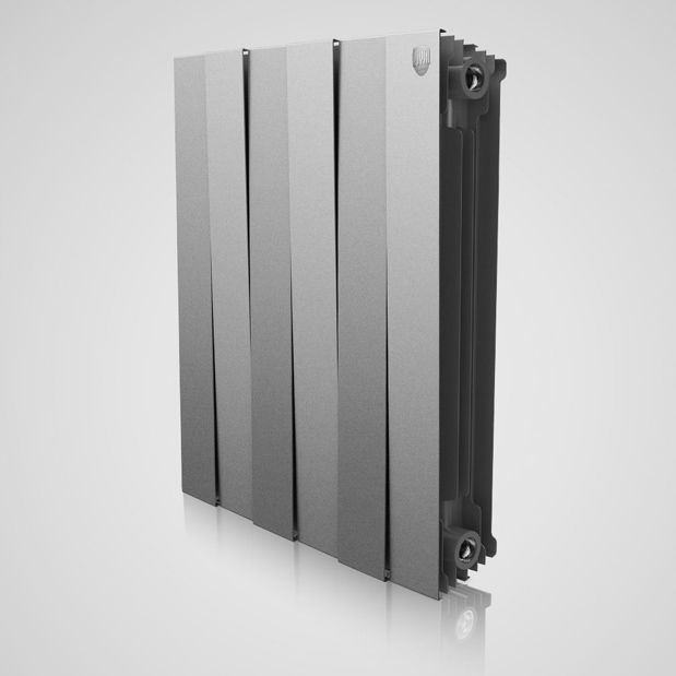 Радиатор биметаллический Royal Thermo PianoForte 500 Silver Satin - 1 секц (Серебристый)