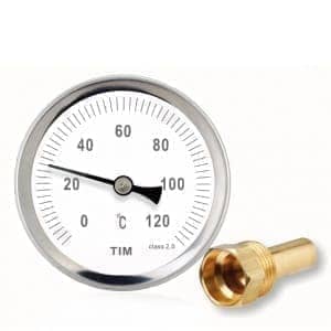 Термометр с гильзой 1/4" (0-120℃) Y-63A-50-120 TIM