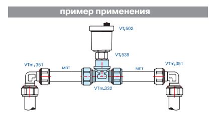 Тройник компрессионный (цанга) переходной вн.р 16х1/2  VTm.332.N.160416